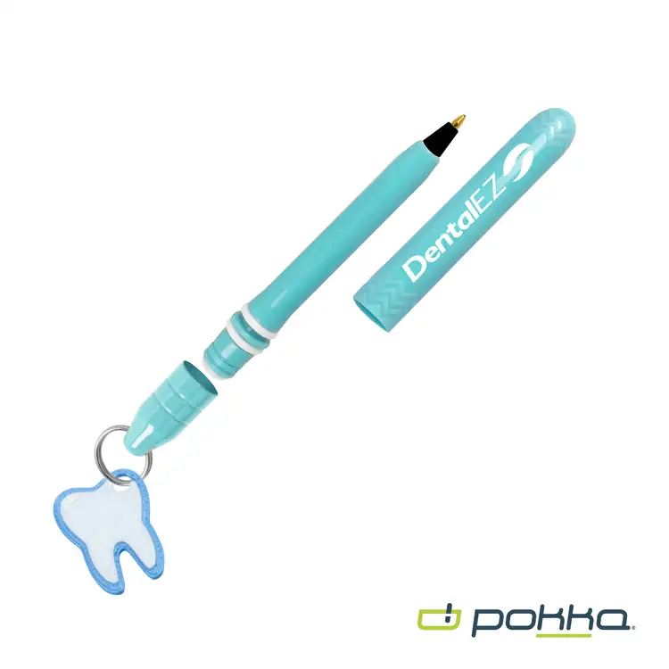 Pokka Pocket Pen with Dock and Chrome Keyring and Customizable Charm #6