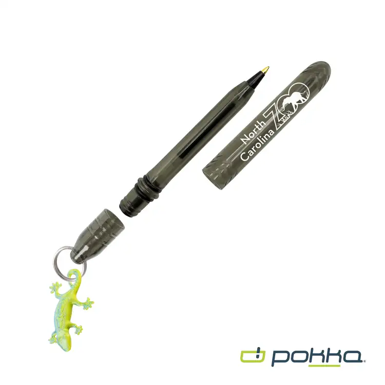 Pokka Pocket Pen with Dock and Chrome Keyring and Customizable Charm in Tin Box #15