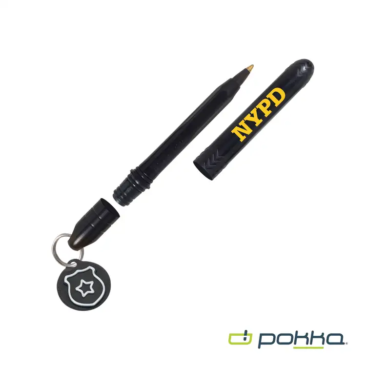 Pokka Pocket Pen with Dock and Chrome Keyring and Customizable Charm in Tin Box #2