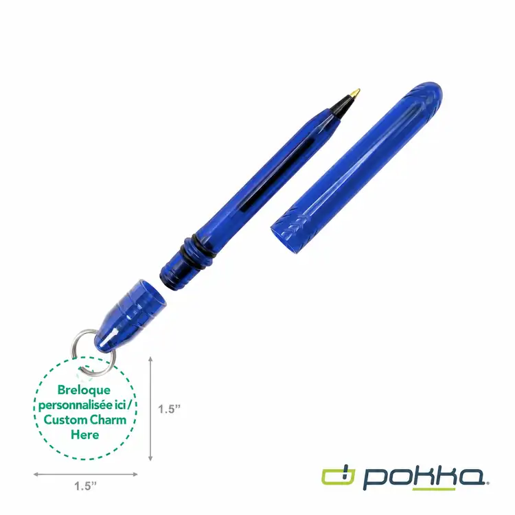 Pokka Pocket Pen with Dock and Chrome Keyring and Customizable Charm in Tin Box #21