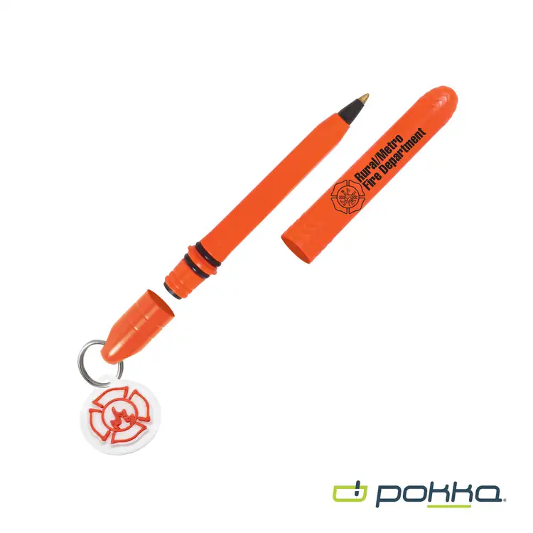 Pokka Pocket Pen with Dock and Chrome Keyring and Customizable Charm in Tin Box #3