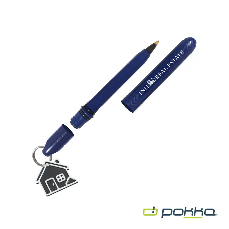 Pokka Pocket Pen with Dock and Chrome Keyring and Customizable Charm in Tin Box #4