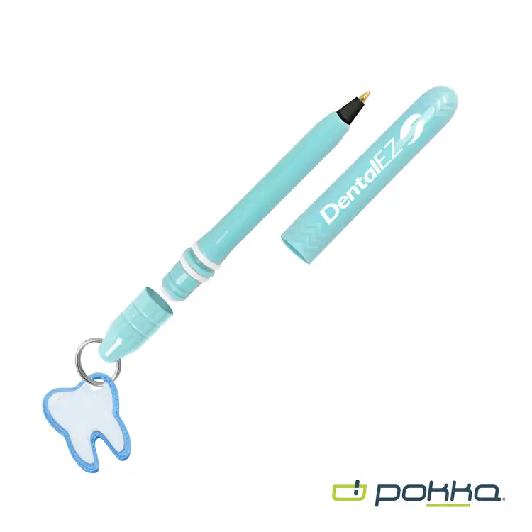 Pokka Pocket Pen with Dock and Chrome Keyring and Customizable Charm in Tin Box #6