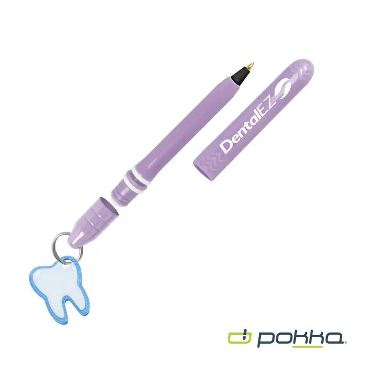 Pokka Pocket Pen with Dock and Chrome Keyring and Customizable Charm in Tin Box #8