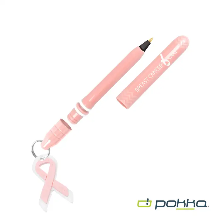 Pokka Pocket Pen with Dock and Chrome Keyring and Customizable Charm in Tin Box #9