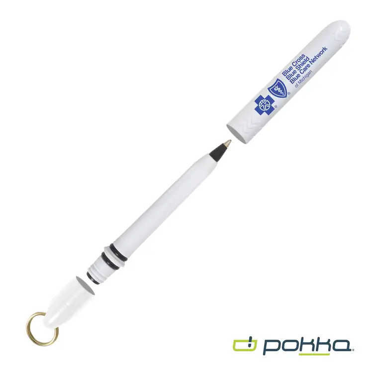 Stylo de poche Pokka avec support et porte-clés doré en boîte métallique #16