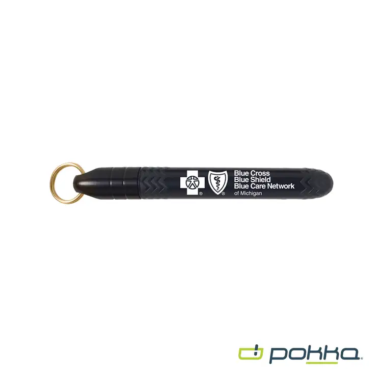 Stylo de poche Pokka avec support et porte-clés doré en boîte métallique #19