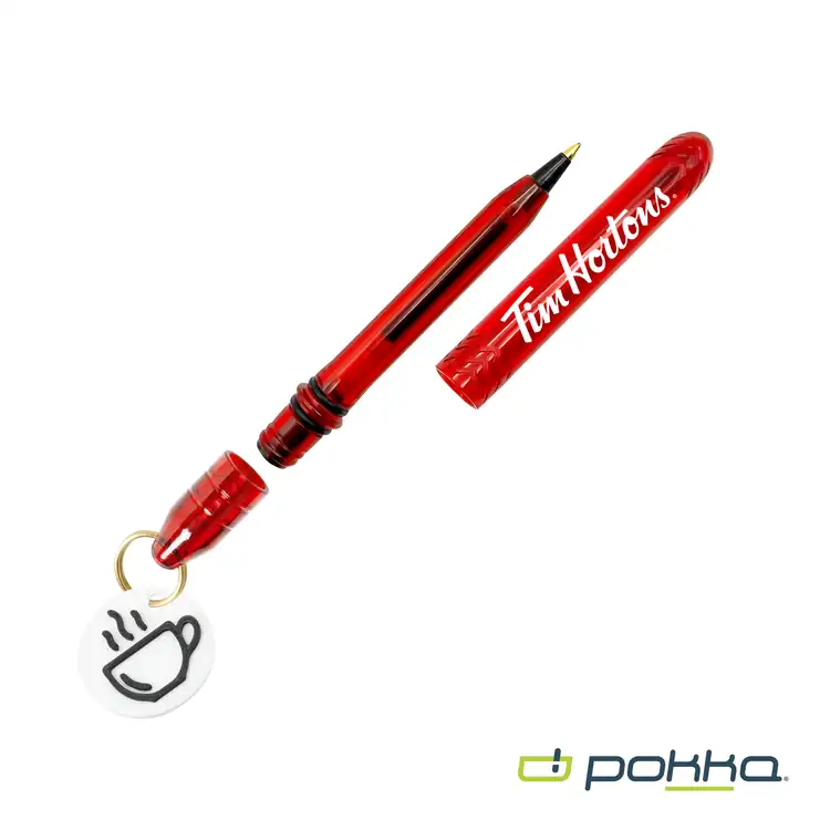 Pokka Pocket Pen with Dock and Gold Keyring and Customizable Charm #14