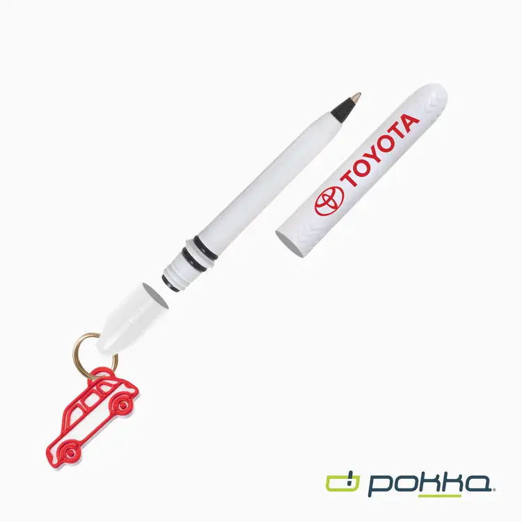 Pokka Pocket Pen with Dock and Gold Keyring and Customizable Charm #16