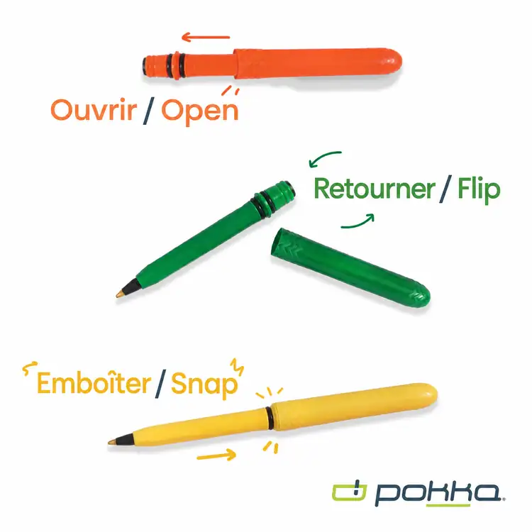 Pokka Pocket Pen with Dock and Gold Keyring and Customizable Charm #19