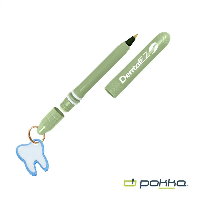 Pokka Pocket Pen with Dock and Gold Keyring and Customizable Charm #7