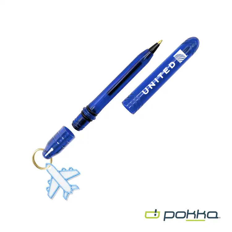 Pokka Pocket Pen with Dock and Gold Keyring and Customizable Charm in Tin Box #11