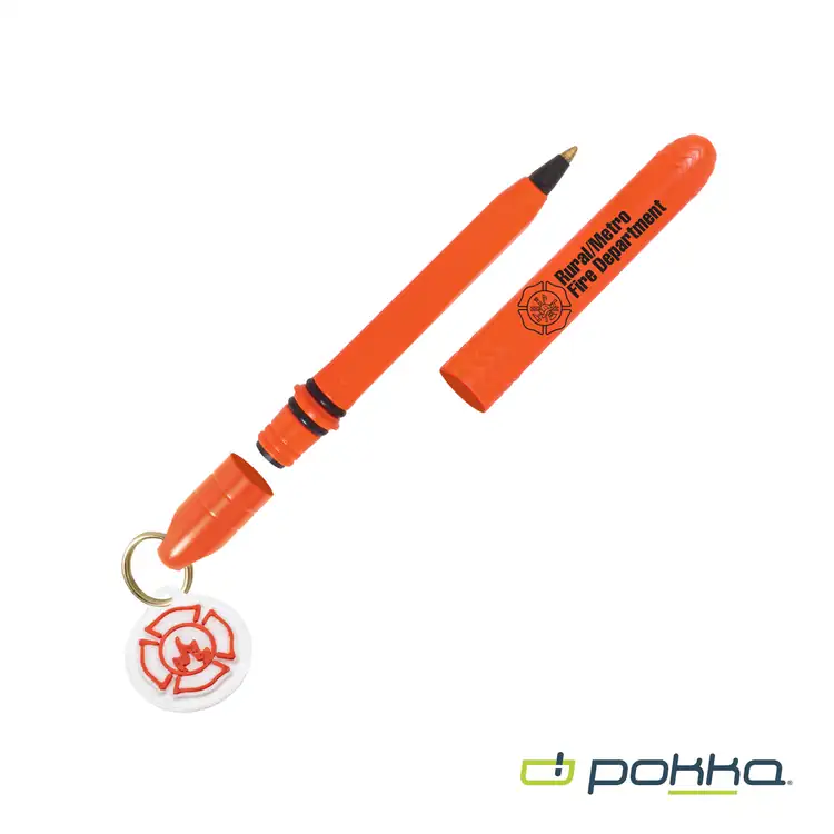 Pokka Pocket Pen with Dock and Gold Keyring and Customizable Charm in Tin Box #3