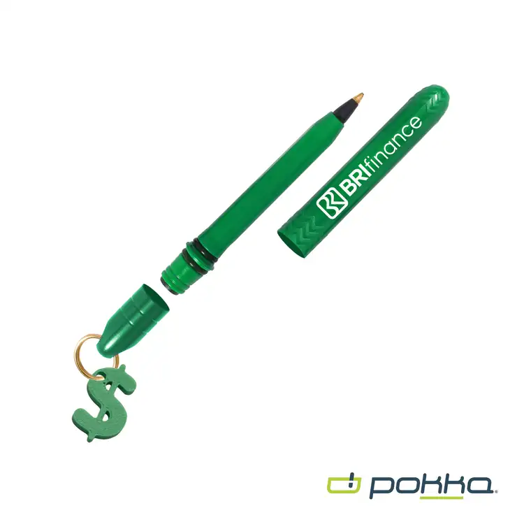 Pokka Pocket Pen with Dock and Gold Keyring and Customizable Charm in Tin Box #5