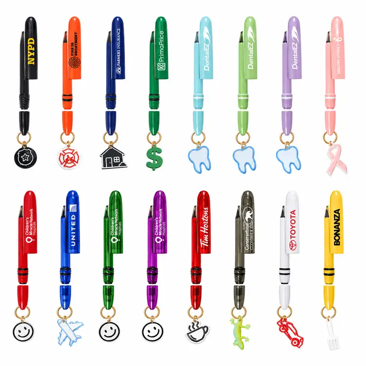 Pokka Pocket Pen with Dock and Gold Keyring and Customizable Charm in Tin Box