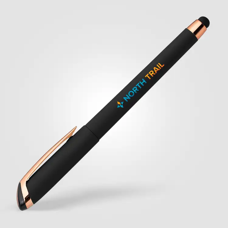Stylo gel Gazelle Softy à accents or rose avec stylet #3