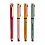 Stylo gel Islander Softy Designer métallique à accents or rose avec stylet