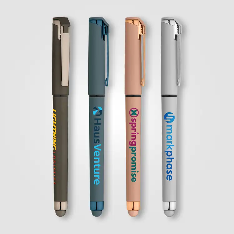 Stylo gel Islander Softy monochrome métallique avec stylet #2