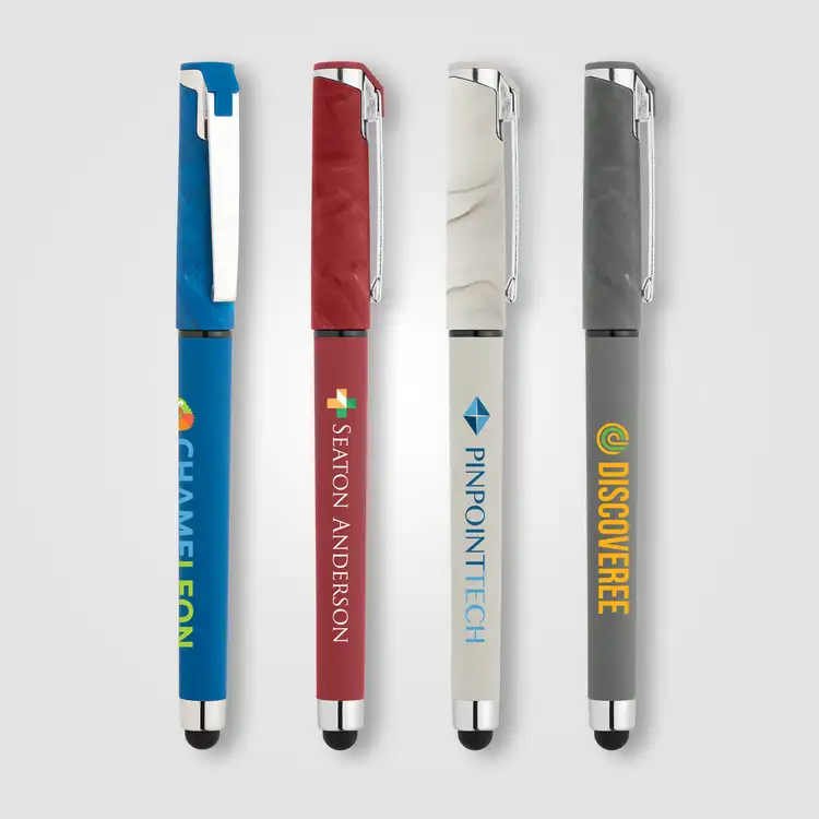 Stylo gel Islander à capuchon marbré avec stylet #2