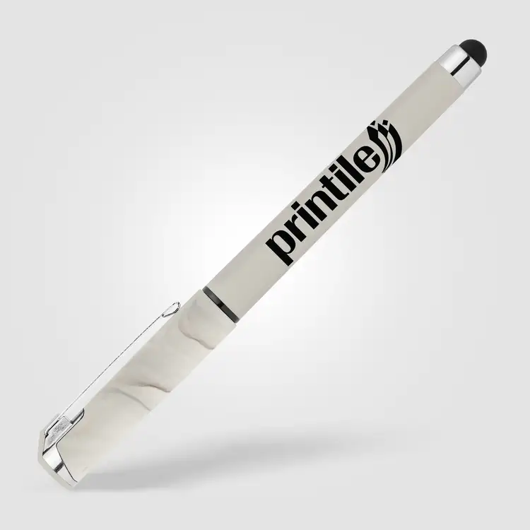 Stylo gel Islander à capuchon marbré avec stylet #7
