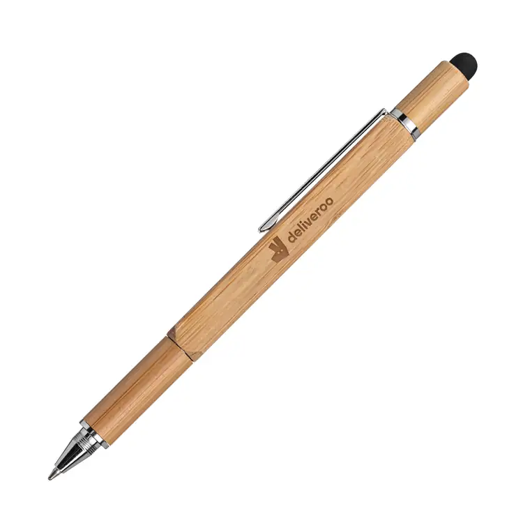 Jorge Square Barrel Bamboo Multifunction Pen with Stylus #2