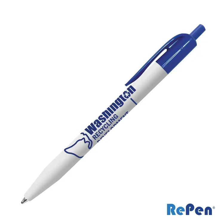 Stylo rétractable blanc RePen en rPET #3