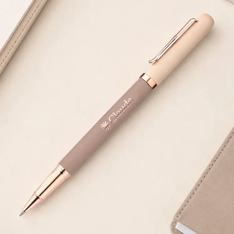 Goldfinch Two-Tone Rollerball Pen with Rose Gold Accents #8