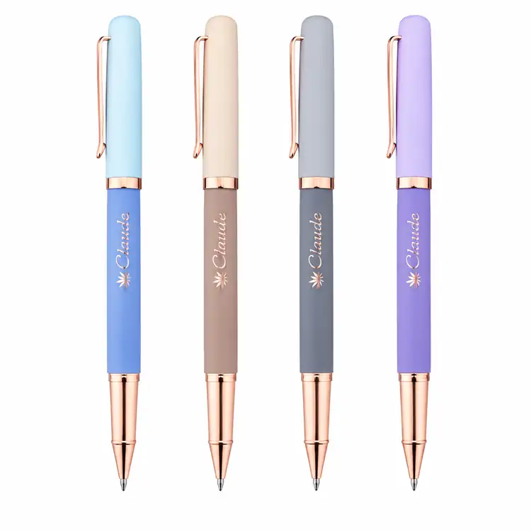 Goldfinch Two-Tone Rollerball Pen with Rose Gold Accents