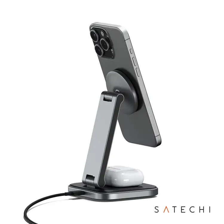 Support de recharge sans fil pliable SATECHI Qi2 2 en 1 #2