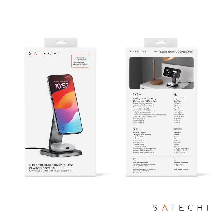 Support de recharge sans fil pliable SATECHI Qi2 2 en 1 #6