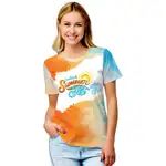 T-shirt pour femme à col rond sublimé