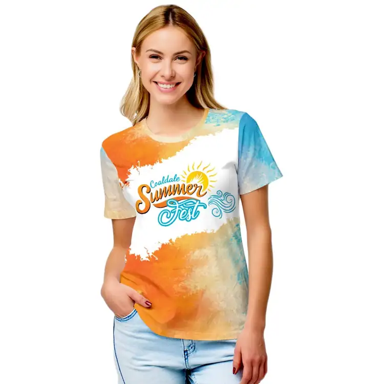 T-shirt pour femme à col rond sublimé