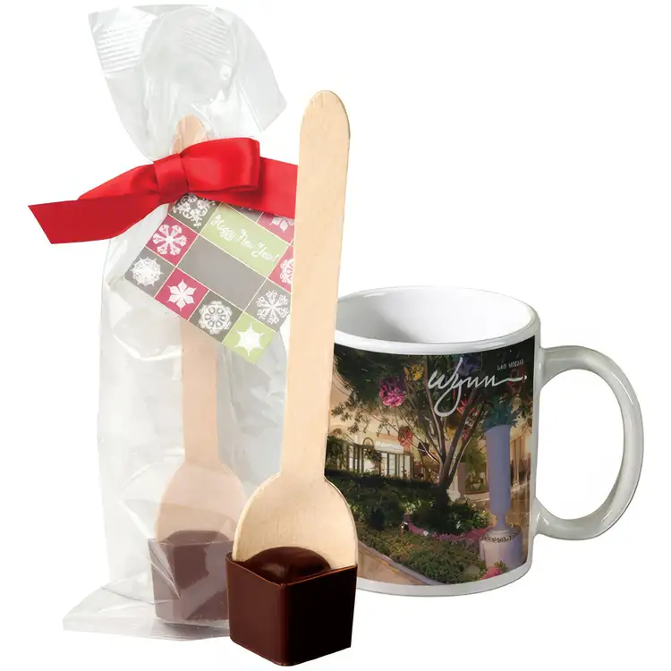 11 oz mug with hot cocoa on a spoon