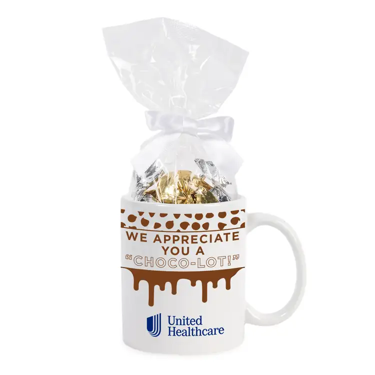 Ceramic Mug 11 oz with Twist Wrapped Truffles