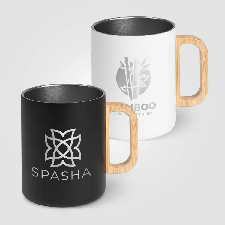Vancouver Double-Wall Stainless Steel Mug with Bamboo Handle 18 oz #2
