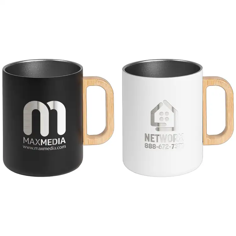 Vancouver Double-Wall Stainless Steel Mug with Bamboo Handle 18 oz #3