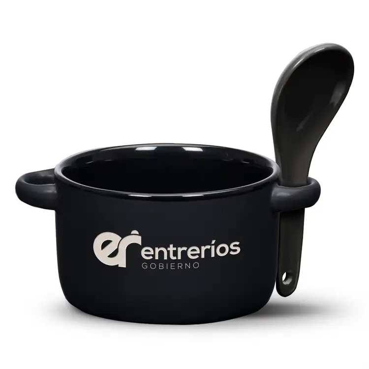 Tasse à soupe Merritt 12 oz avec cuillère avec gravure #2