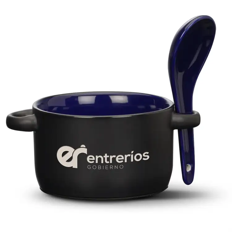 Tasse à soupe Merritt 12 oz avec cuillère avec gravure #3