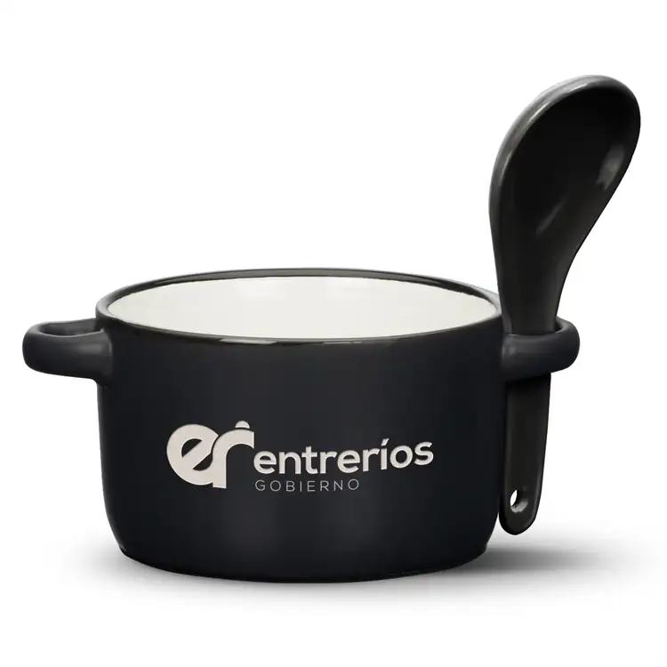 Tasse à soupe Merritt 12 oz avec cuillère avec gravure #8