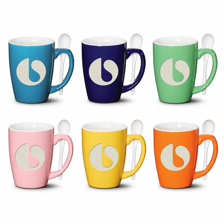 Tasse avec cuillère Winfield 15 oz avec gravure