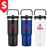 Belinda 30 oz Vacuum Travel Mug with Carrying Handle