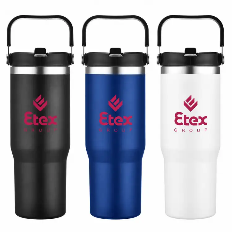 Belinda 30 oz Vacuum Travel Mug with Carrying Handle