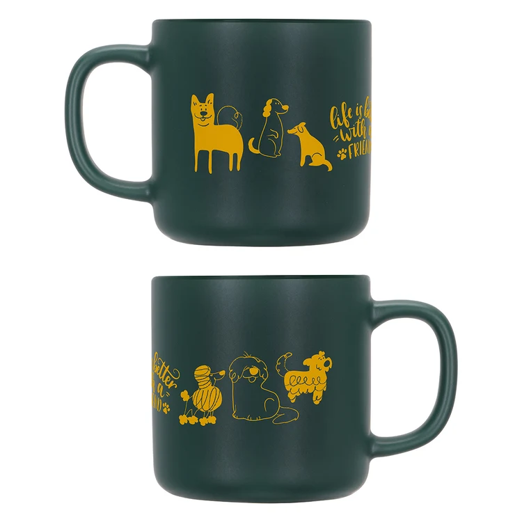Tasse Dalton 12 oz en céramique avec couvercle et sous-verre en bambou #8