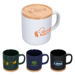 Tasse Dalton 12 oz en céramique avec couvercle et sous-verre en bambou