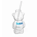 Tasse en verre Ourson 10 oz avec paille