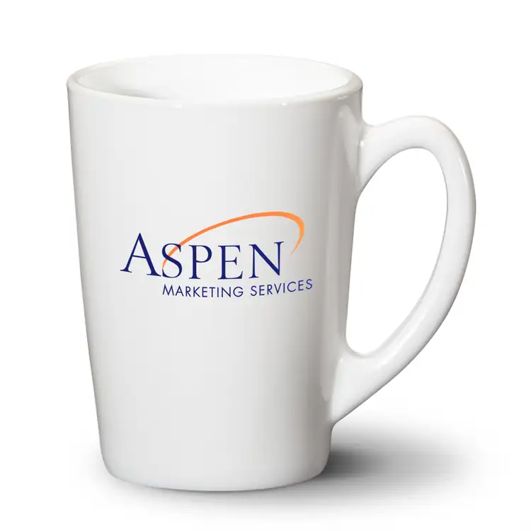 Tasse en verre blanc Dundas 11 oz avec impression