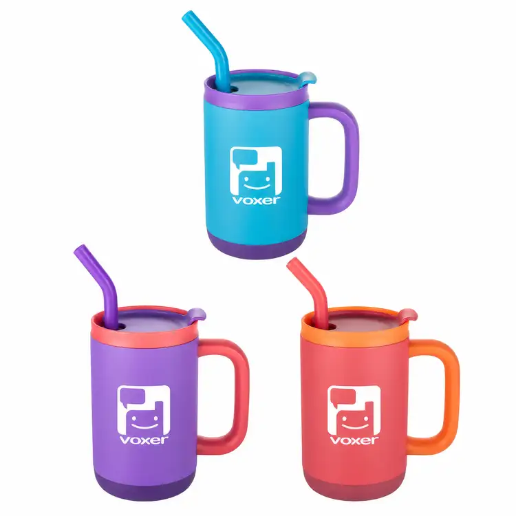 Abelia Insulated Mug 16 oz with Sip and Twist Lid and Straw