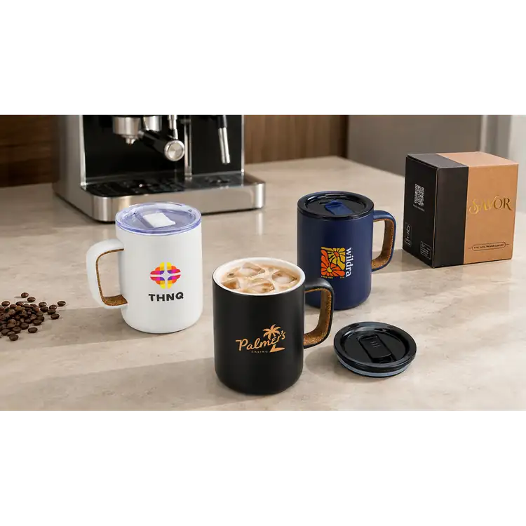 Tasse isotherme Savor 14 oz avec intérieur en céramique et poignée en liège #7
