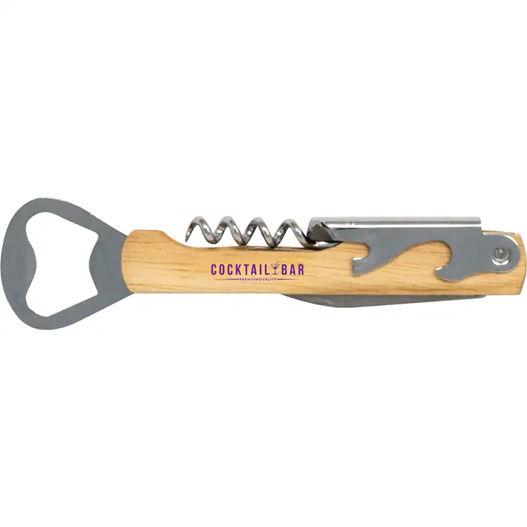 Wood Corkscrew and Bottle Opener