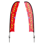 Extra Large Single Sided Feather Flag Kit with Ground Spike